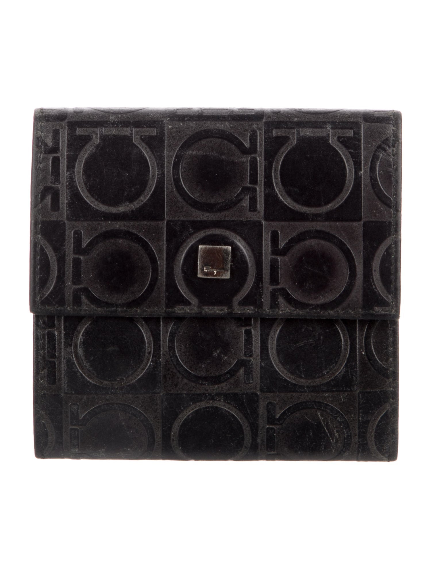 Ferragamo Leather Printed Compact Wallet