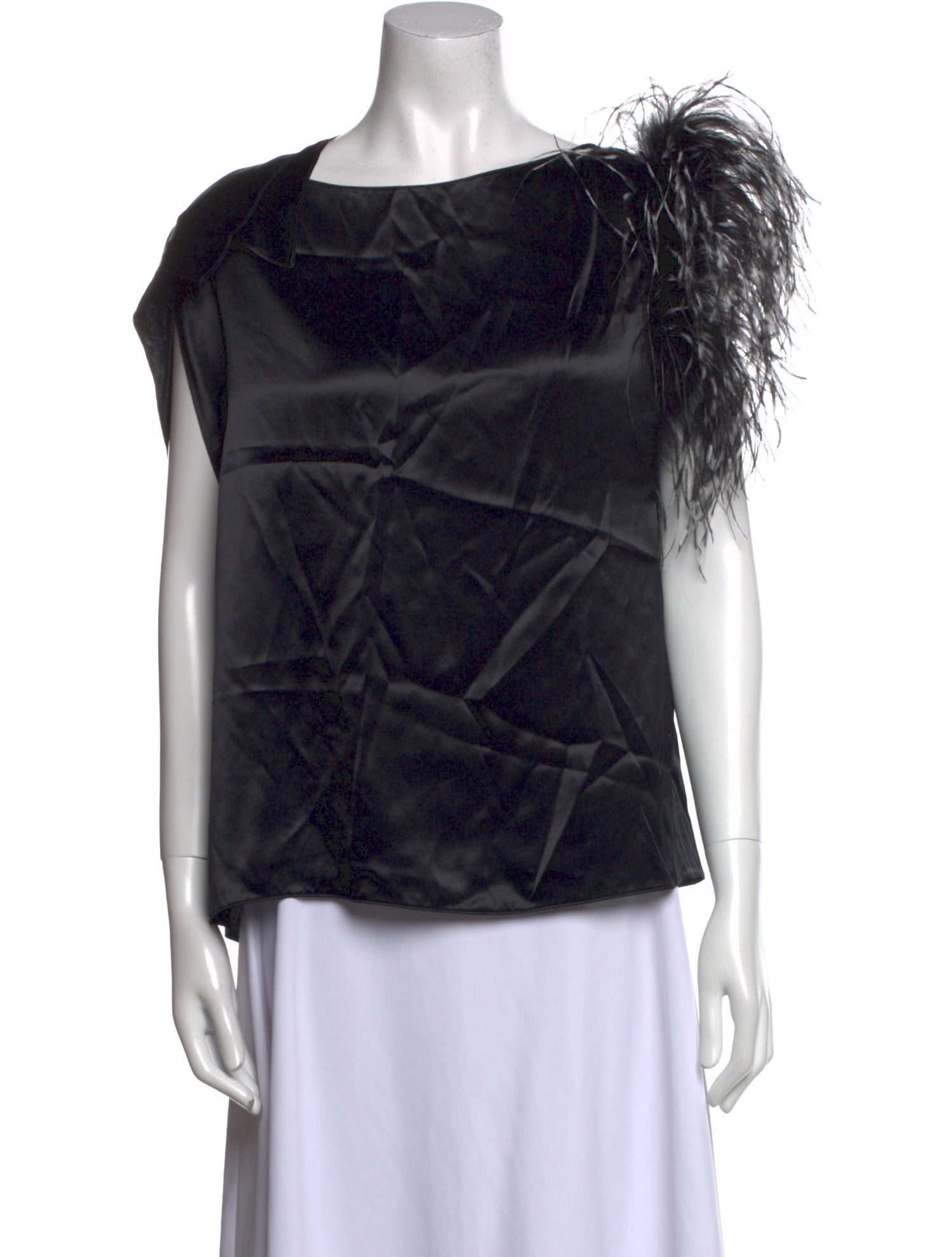 Ferragamo Bateau Neckline Short Sleeve Blouse