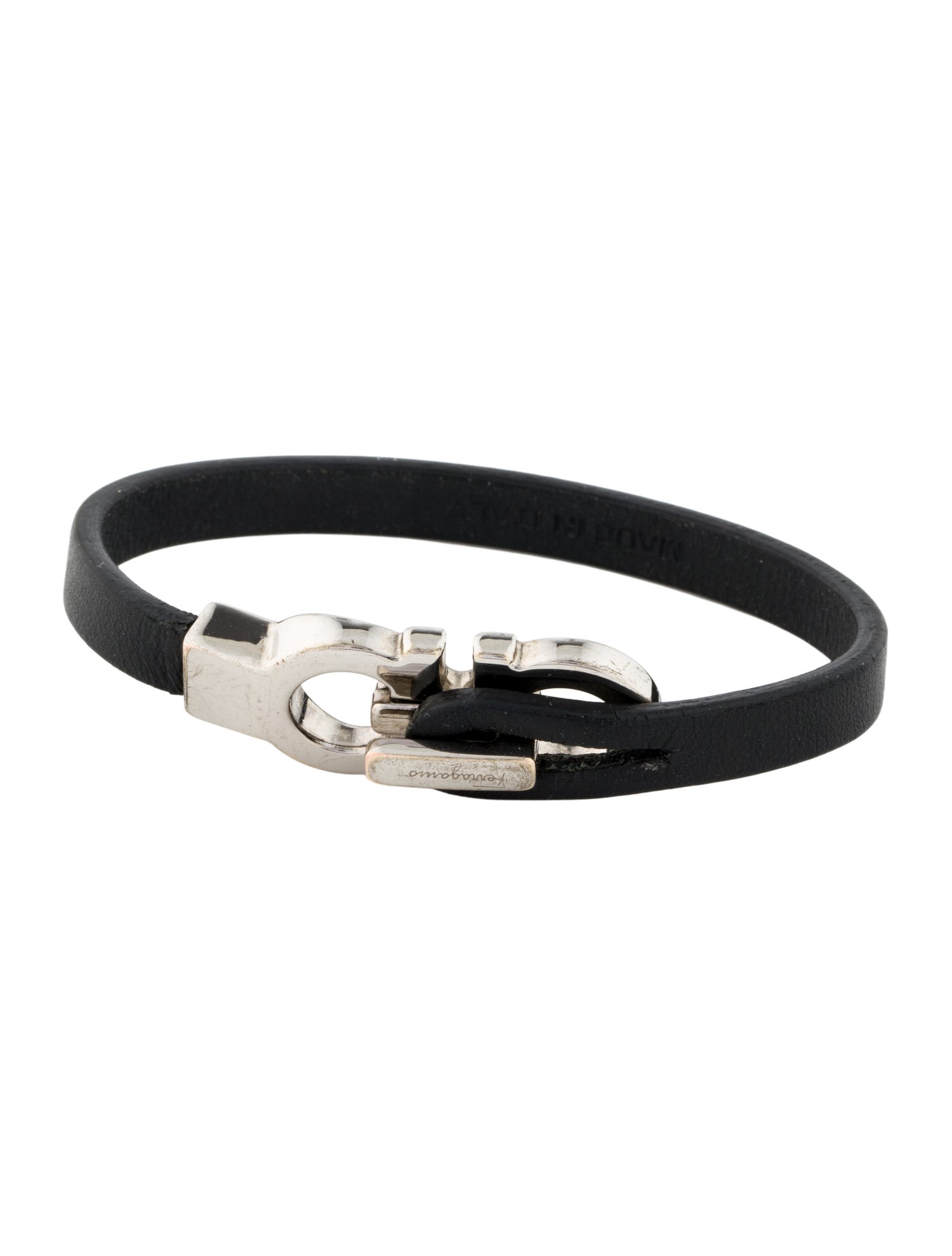 Ferragamo Leather Gancini Wrap Bracelet