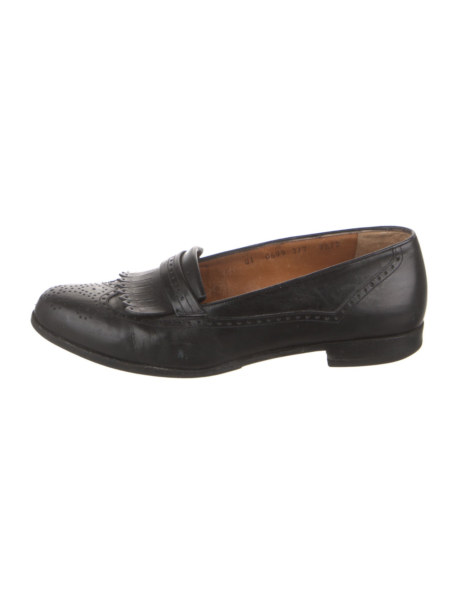Ferragamo Leather Tassel Accents Dress Loafers