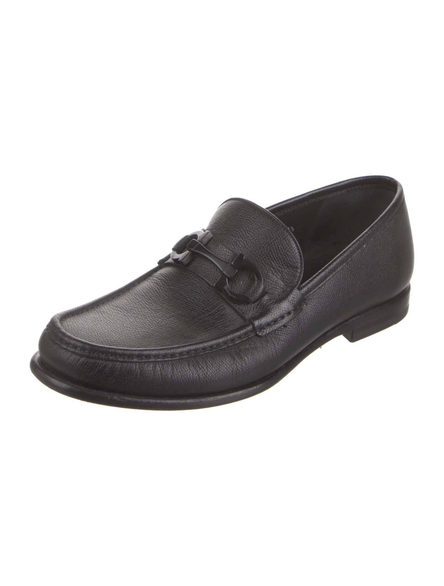 Ferragamo Horsebit Accent Leather Dress Loafers