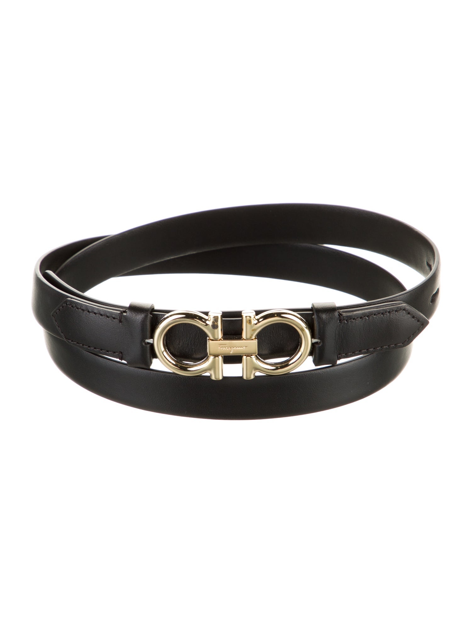 Ferragamo Gancini Logo Skinny Belt w/ Tags