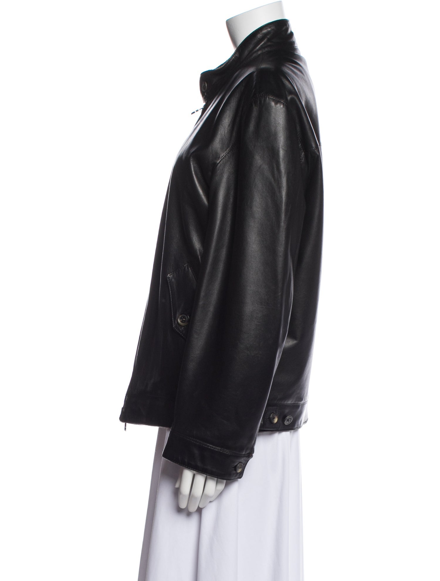 Salvatore Ferragamo Leather Bomber Jacket