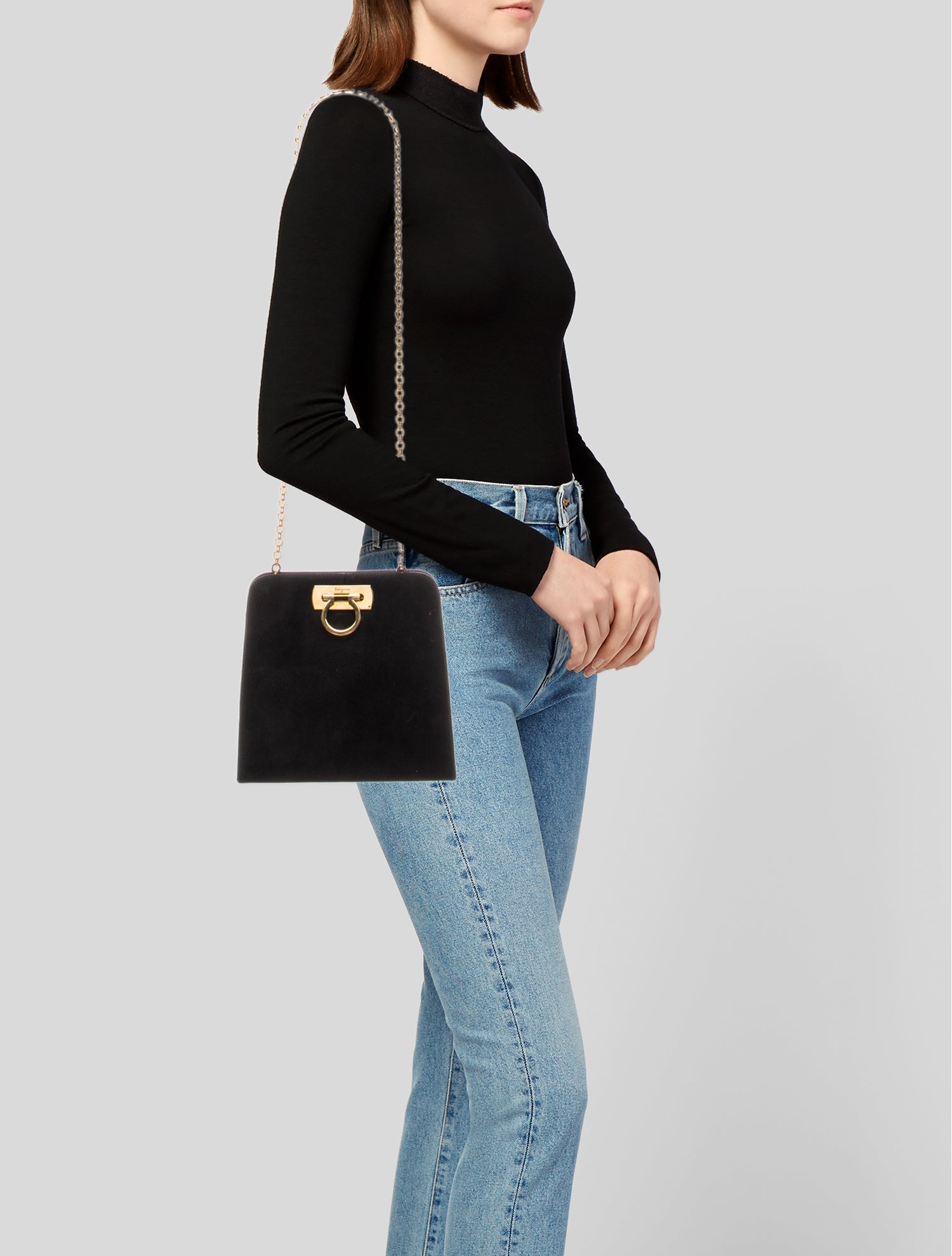 Ferragamo Suede Evening Bag