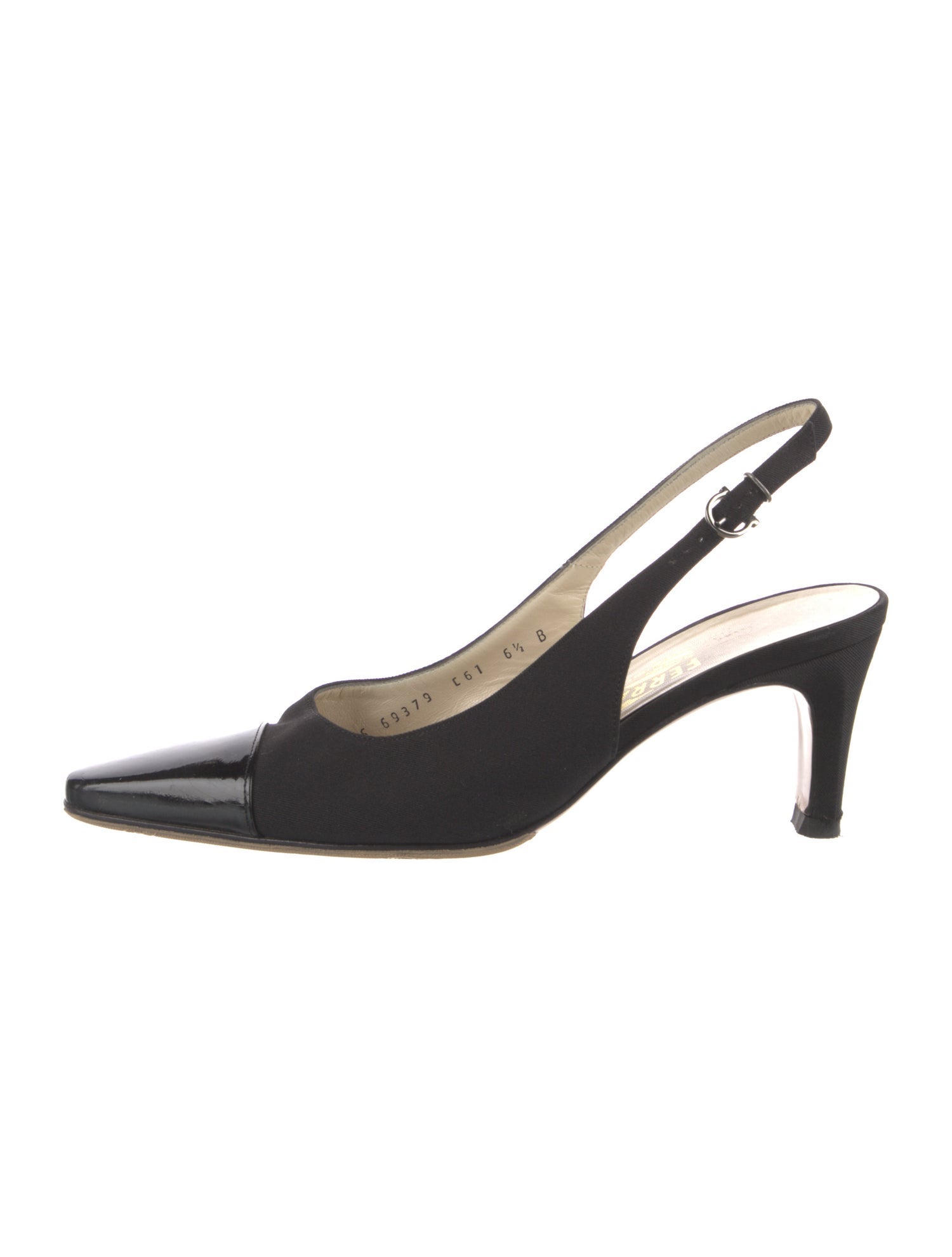 Ferragamo Leather Leather Trim Embellishment Slingback Pumps