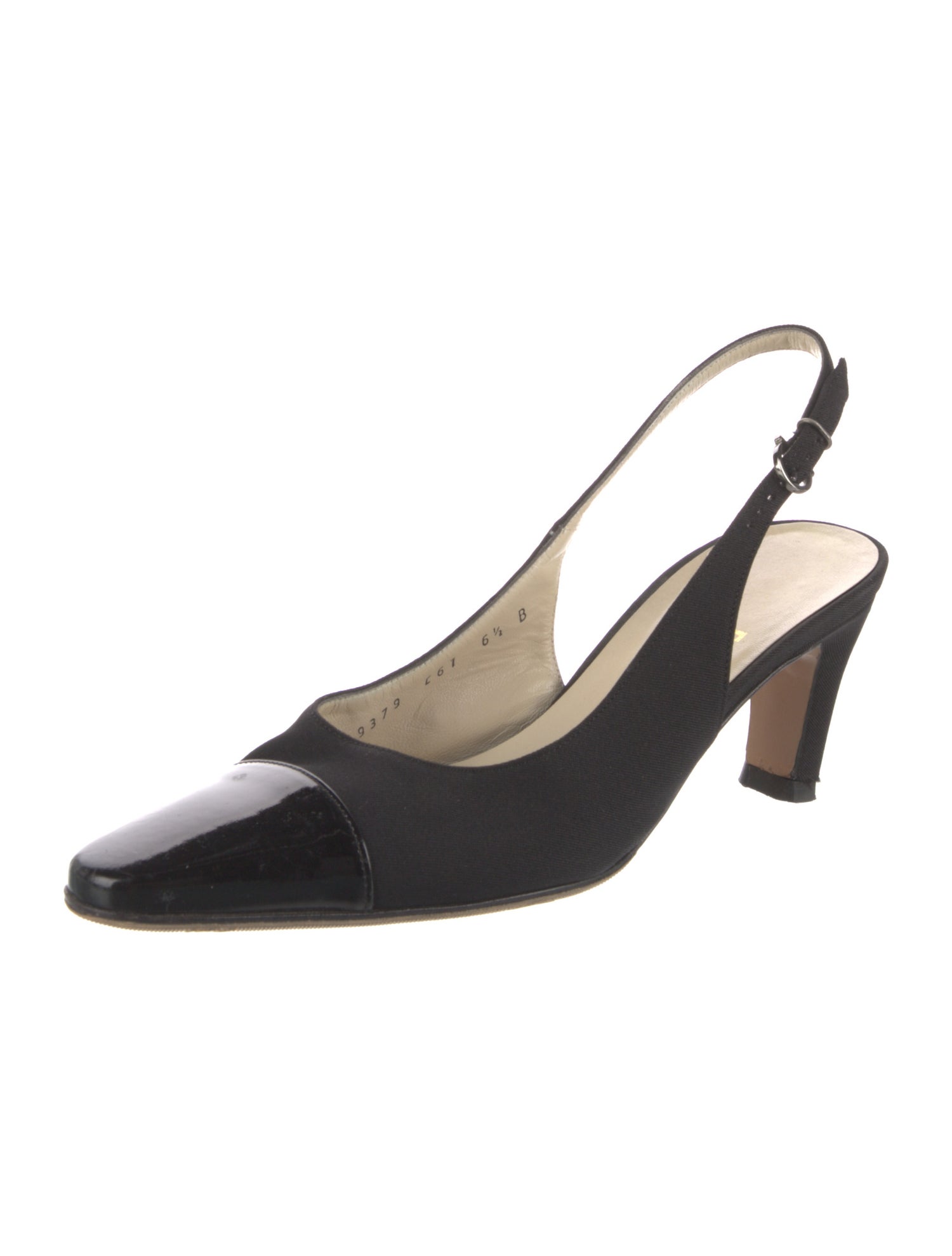 Ferragamo Leather Leather Trim Embellishment Slingback Pumps