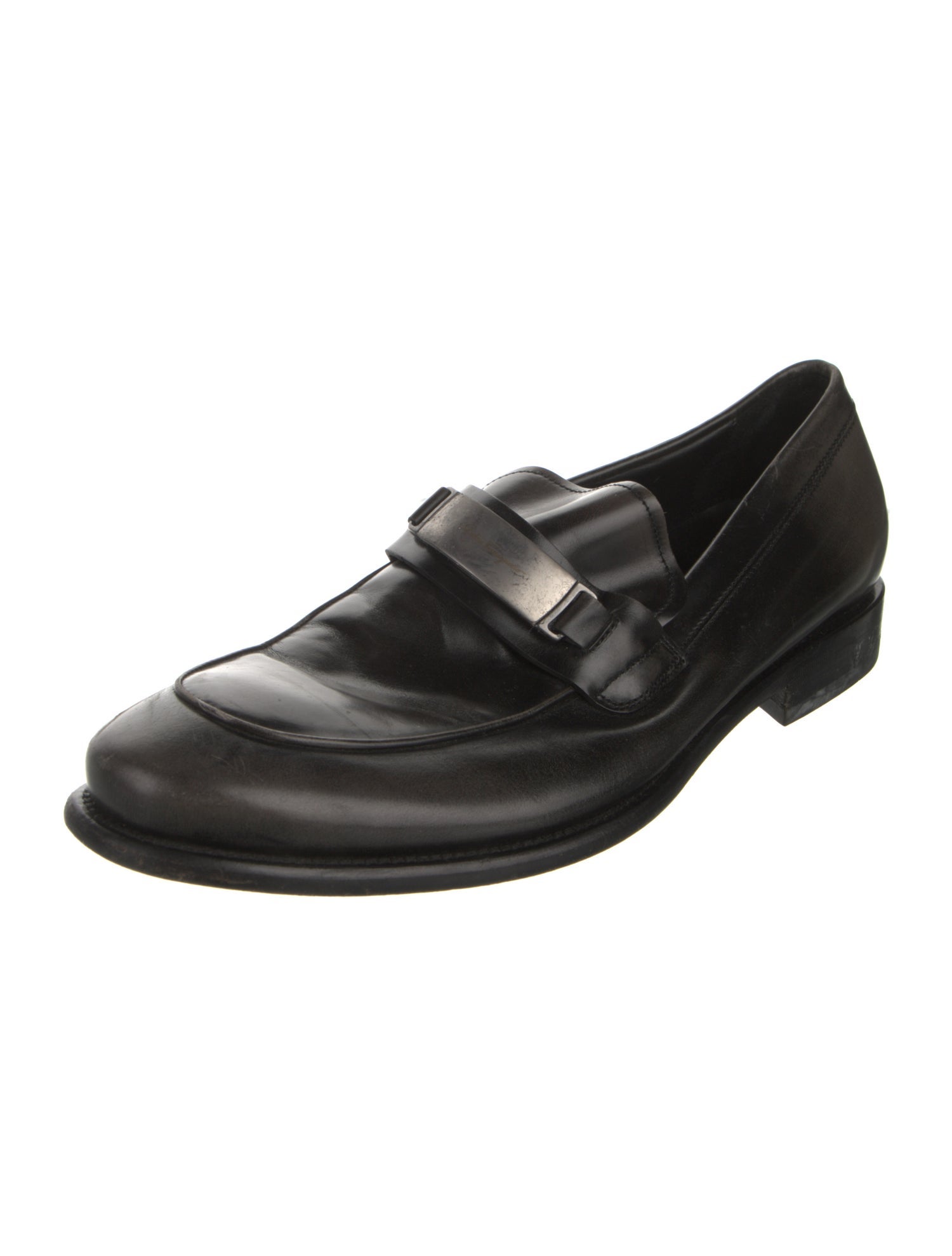 Ferragamo Leather Monk Straps