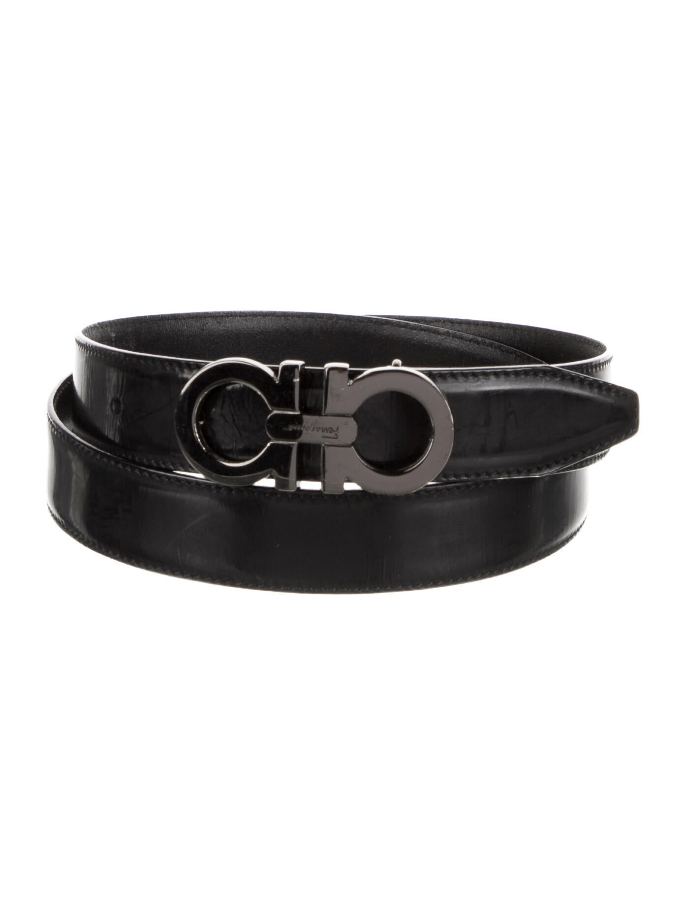 Ferragamo Skinny Patent Leather Belt Kit