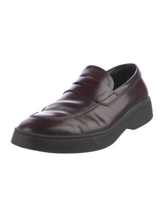 Ferragamo Gancini Logo Leather Dress Loafers