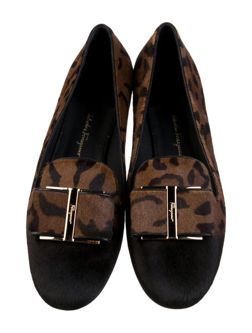 Salvatore Ferragamo Calf Hair Animal Print Loafers