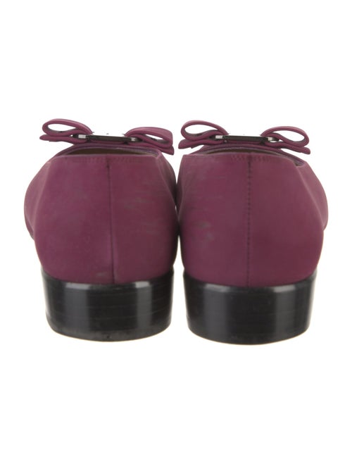Ferragamo Leather Bow Accents Flats