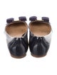 Ferragamo Patent Leather Bow Accents Ballet Flats