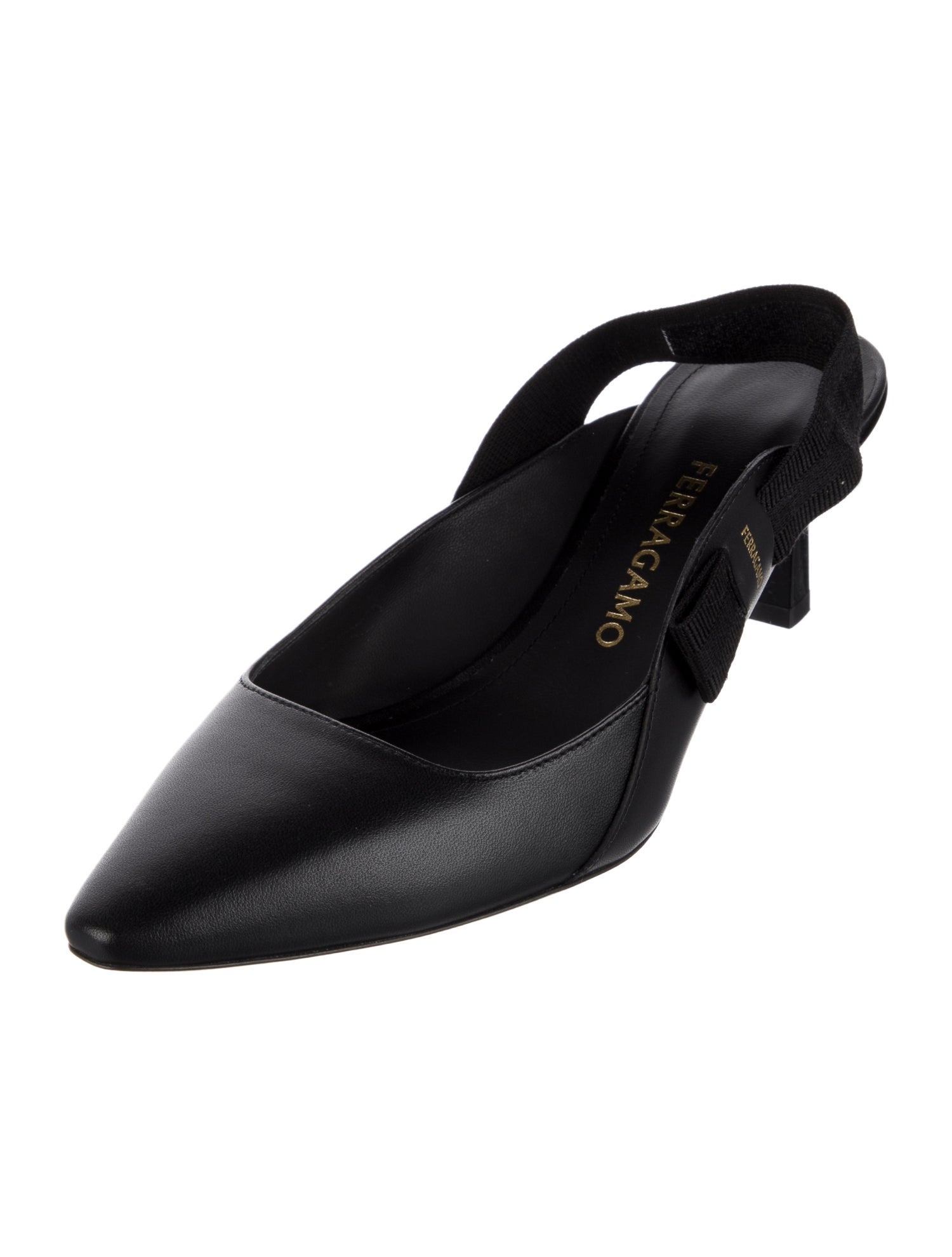 Ferragamo Vara Bow Accent Leather Mules