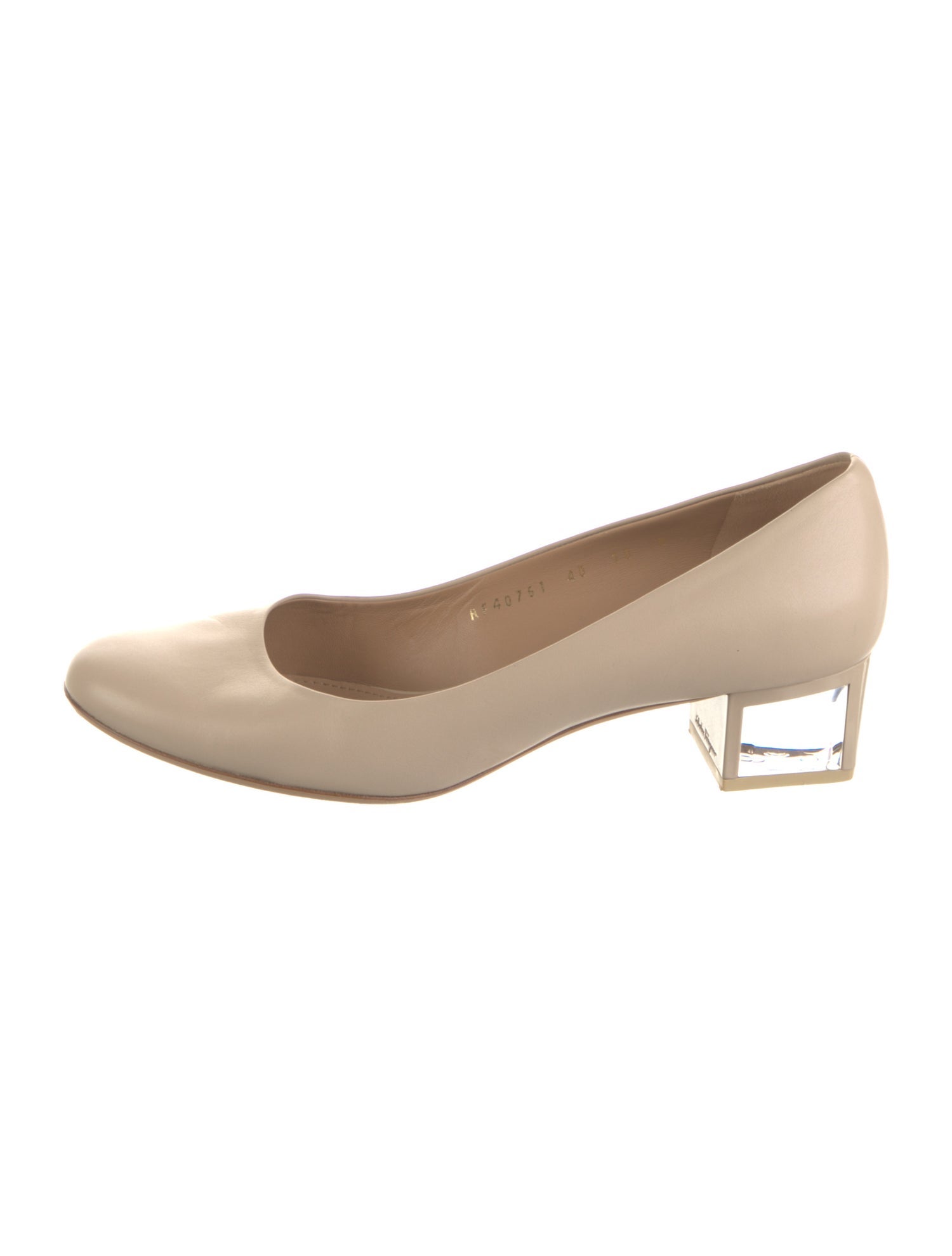 Ferragamo Leather Crystal Embellishments Pumps