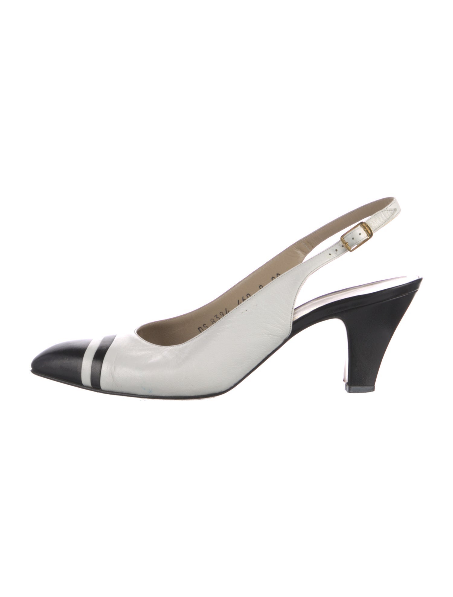 Ferragamo Leather Colorblock Pattern Slingback Pumps