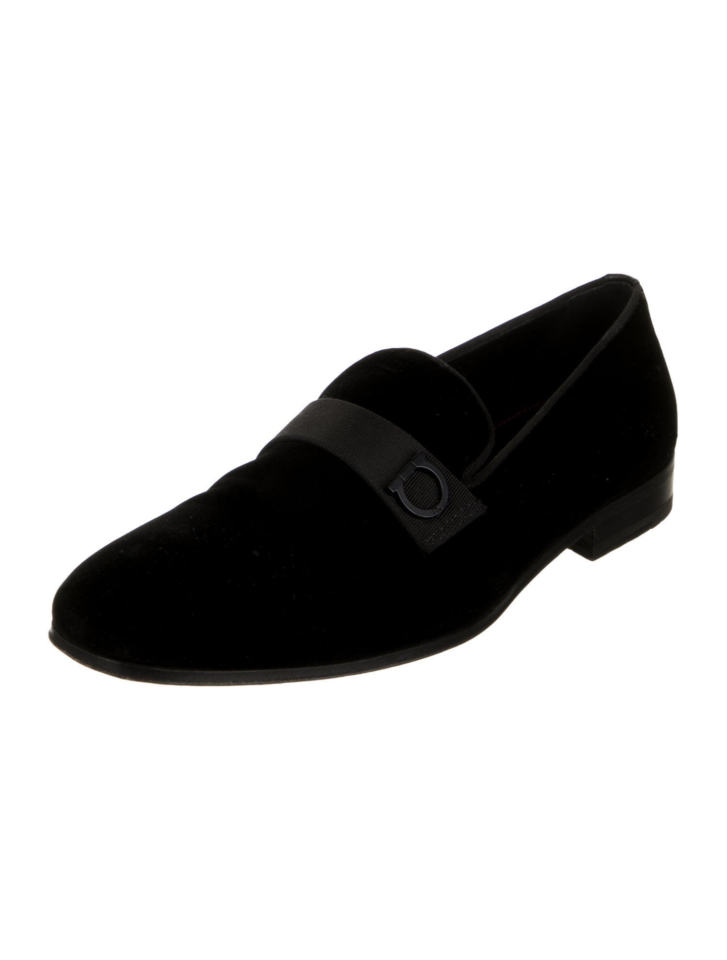 Ferragamo Horsebit Accent Velvet Dress Loafers