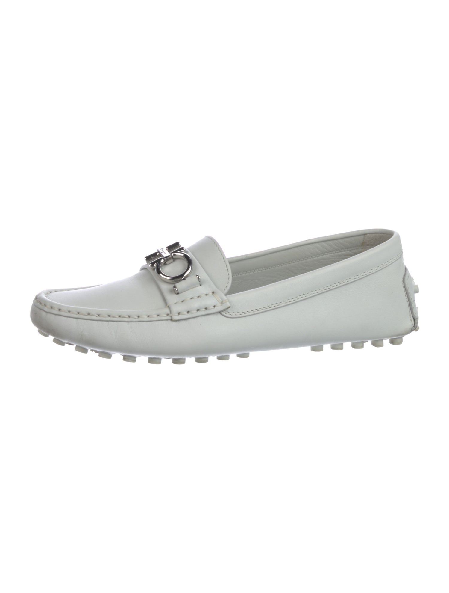 Ferragamo Gancini Logo Leather Loafers