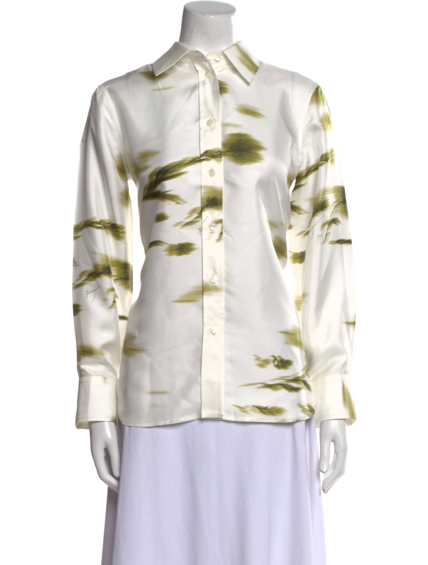 Ferragamo Silk Printed Button-Up Top