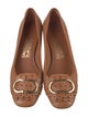 Ferragamo Leather Fringe Trim Accent Pumps
