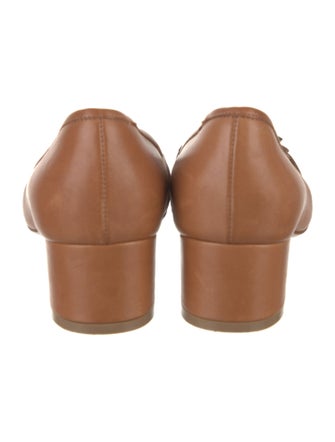 Ferragamo Leather Fringe Trim Accent Pumps