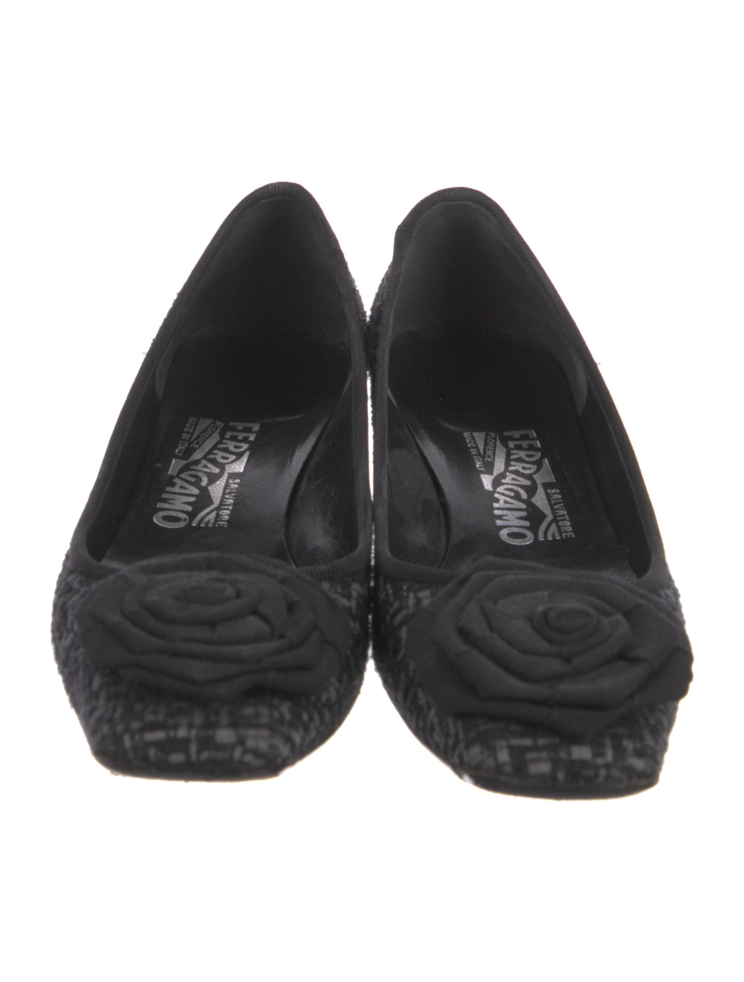 Ferragamo Tweed Printed Pumps