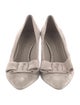 Ferragamo Suede Bow Accents Pumps