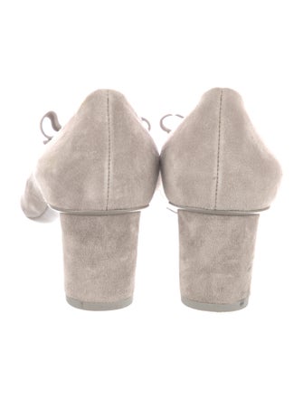 Ferragamo Suede Bow Accents Pumps