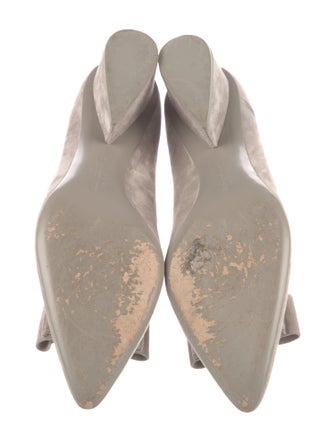 Ferragamo Suede Bow Accents Pumps