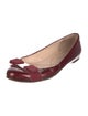Ferragamo Vara Bow Accent Patent Leather Ballet Flats