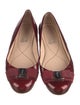 Ferragamo Vara Bow Accent Patent Leather Ballet Flats