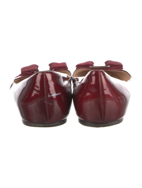 Ferragamo Vara Bow Accent Patent Leather Ballet Flats
