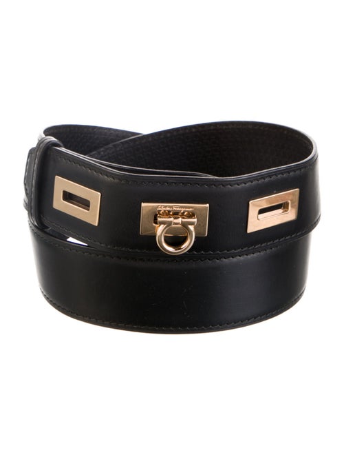 Salvatore Ferragamo Leather Eyelet Trim Waist Belt