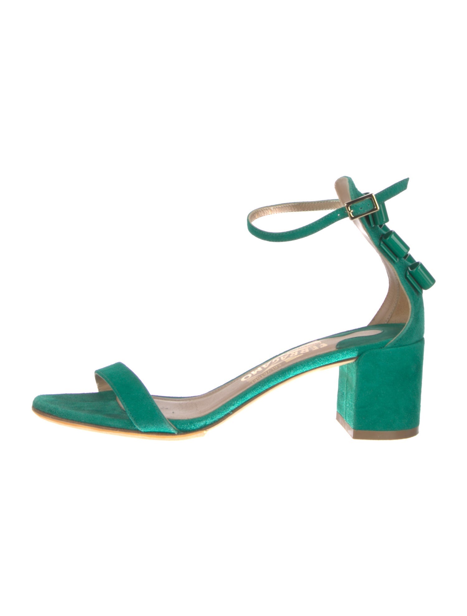 Ferragamo Suede Bow Accents Sandals