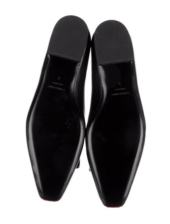 Ferragamo Leather Bow Accents Ballet Flats