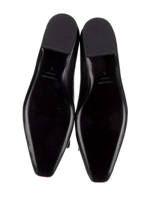Ferragamo Leather Bow Accents Ballet Flats