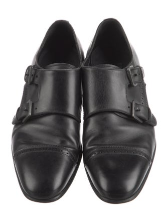 Ferragamo Leather Monk Straps
