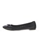 Ferragamo Leather Bow Accents Ballet Flats