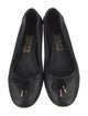 Ferragamo Leather Bow Accents Ballet Flats