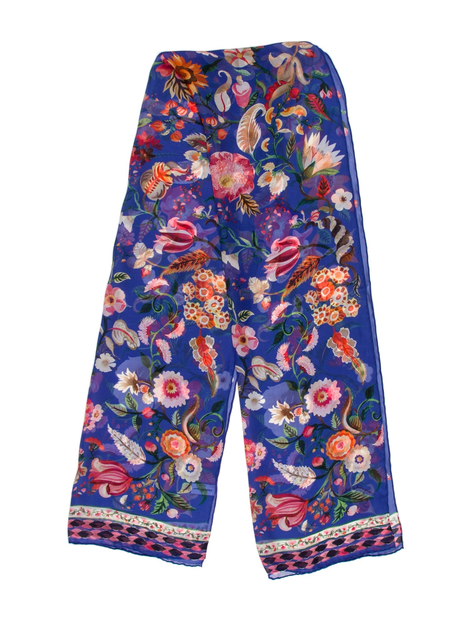 Ferragamo Silk Floral Print Scarf