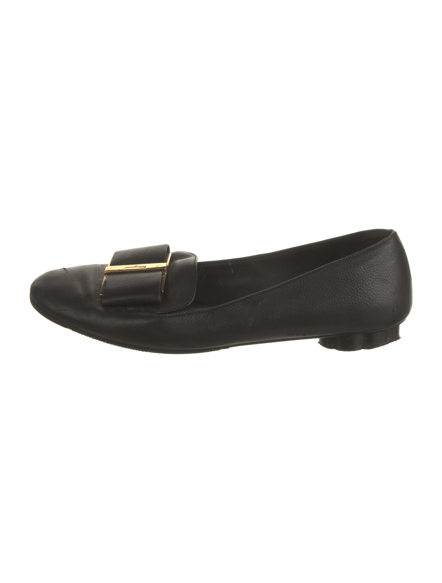 Ferragamo Leather Bow Accents Loafers