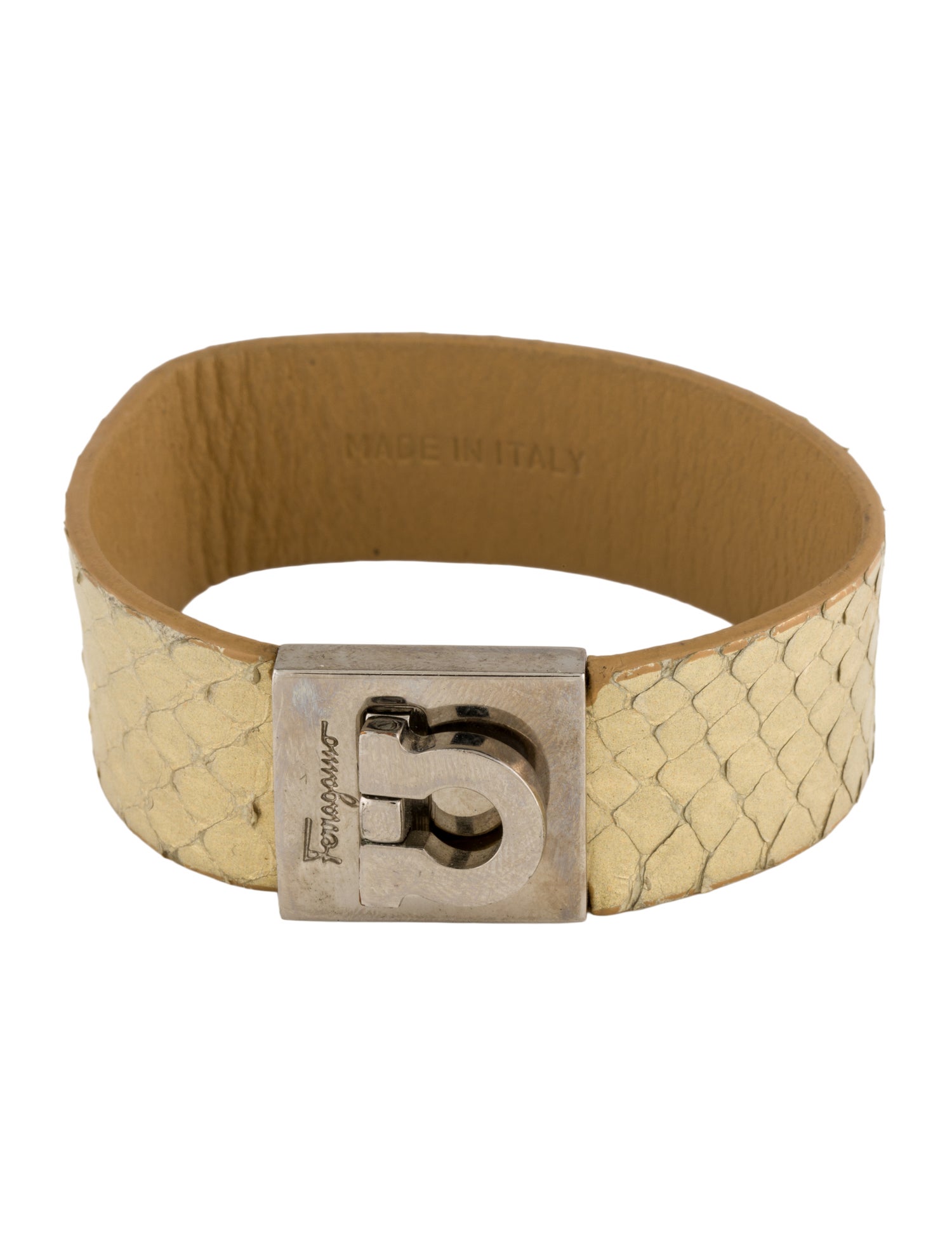 Ferragamo Snake Skin Wrap Bracelet