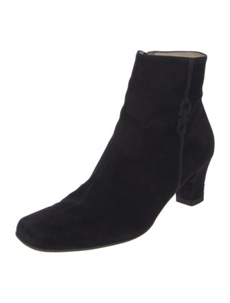 Ferragamo Suede Embroidered Accent Boots