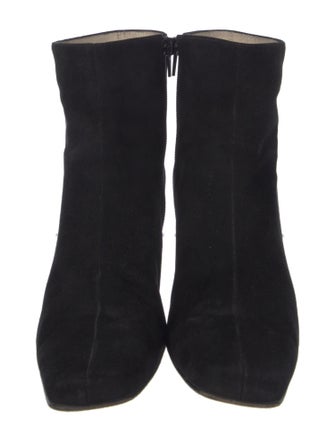 Ferragamo Suede Embroidered Accent Boots