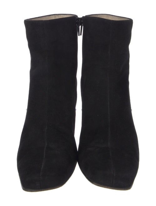 Ferragamo Suede Embroidered Accent Boots