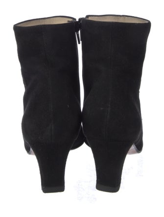 Ferragamo Suede Embroidered Accent Boots