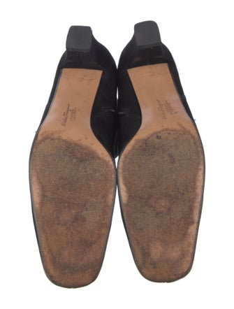 Ferragamo Suede Embroidered Accent Boots