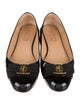 Ferragamo Patent Leather Grosgrain Trim Ballet Flats