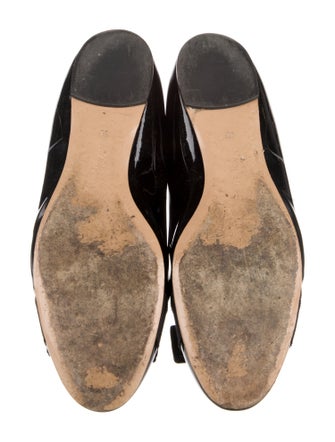 Ferragamo Patent Leather Grosgrain Trim Ballet Flats