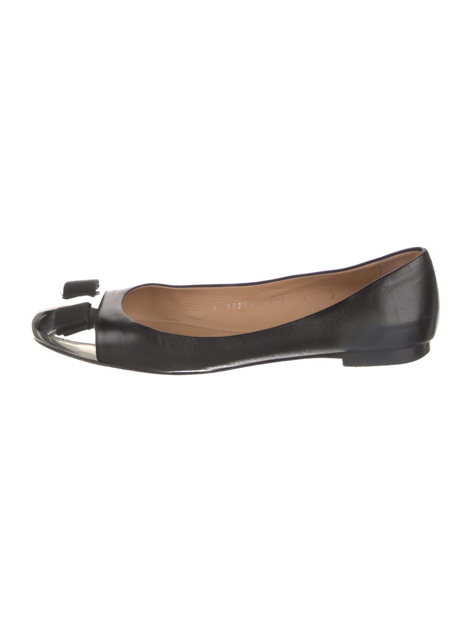 Ferragamo Vara Bow Accent Leather Flats