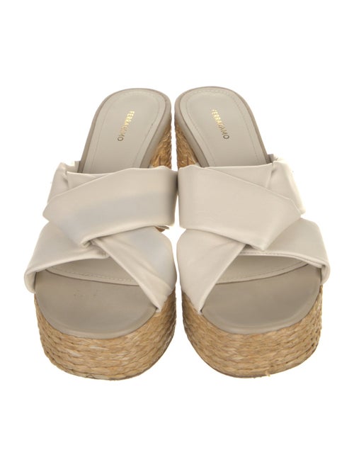 Ferragamo Leather Braided Accents Slides